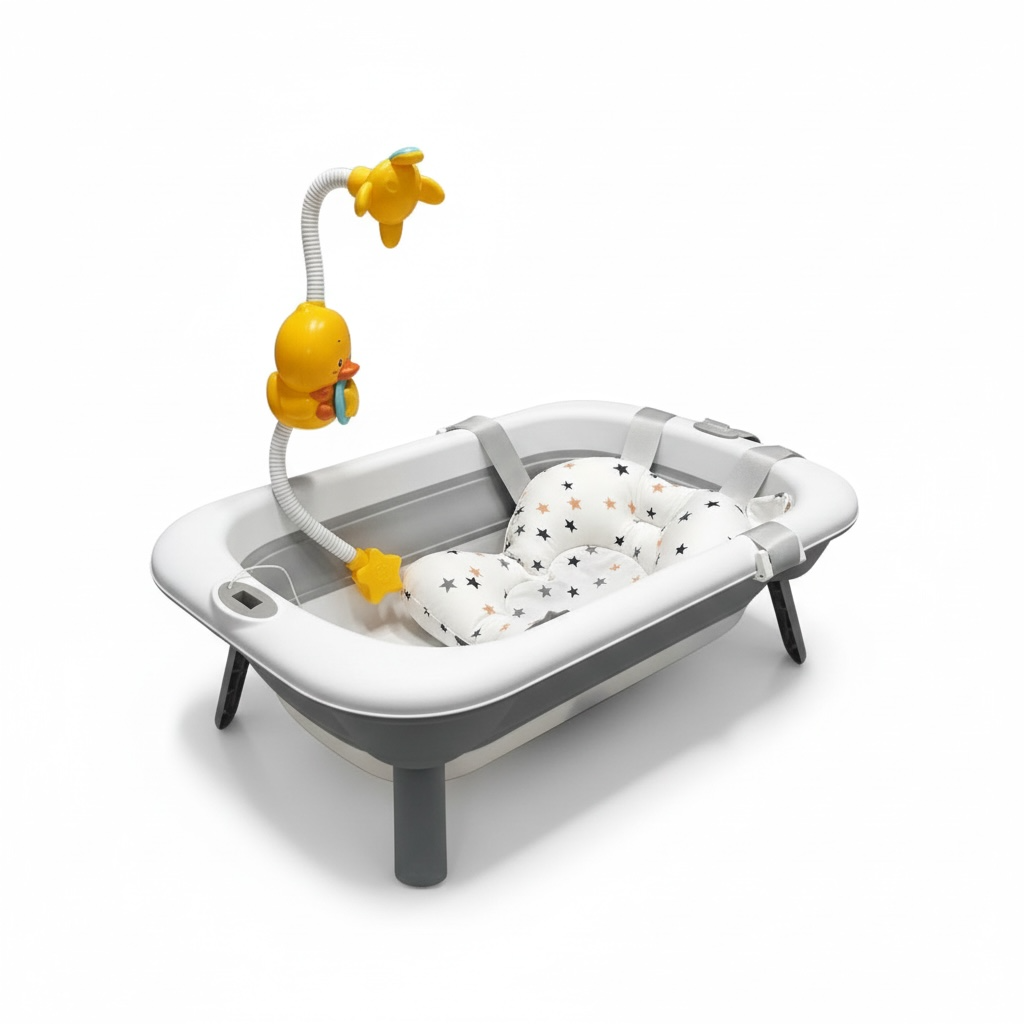 Combo Bañera Plegable, Espuma y Ducha Eléctrica