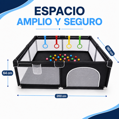 Corral de Juegos Grande 2,00 × 1,80 m con 30 Pelota y 4 Agarraderas