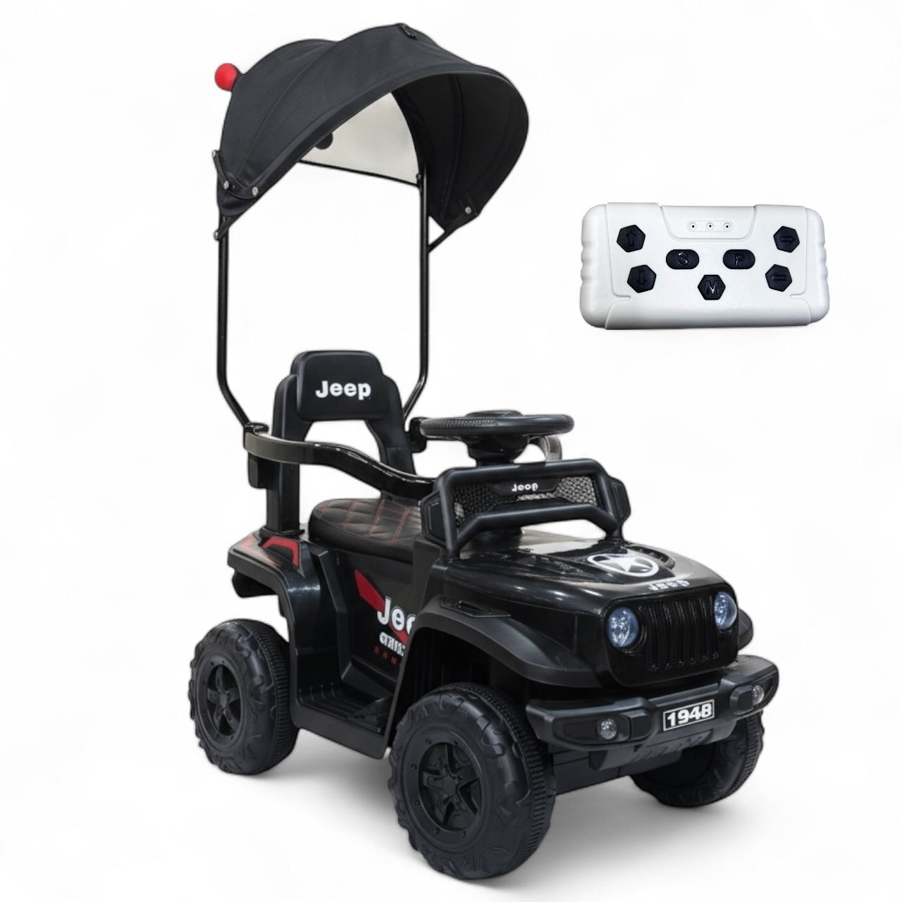 Carro Jeep Eléctrico Con Guía Dirigible, 2 Motores, Llantas En Goma, Control Remoto Recargable
