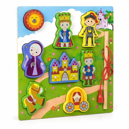 Juego de Pesca Magnética Infantil en Madera con Figuras y Caña – Rompecabezas Educativo de Motricidad Fina – Diseños Circo, Princesas o Espacio
