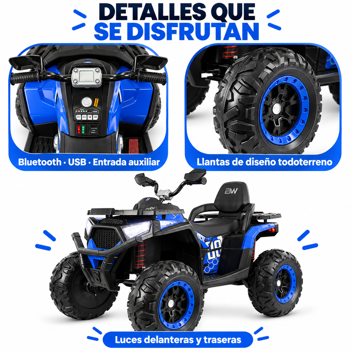 Cuatrimoto Eléctrica Prinsel Predator 12V con Control Remoto Y Llantas En Goma