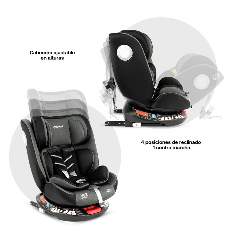 Silla Para Carro Nox 360 Grados Con Isofix Bebesit