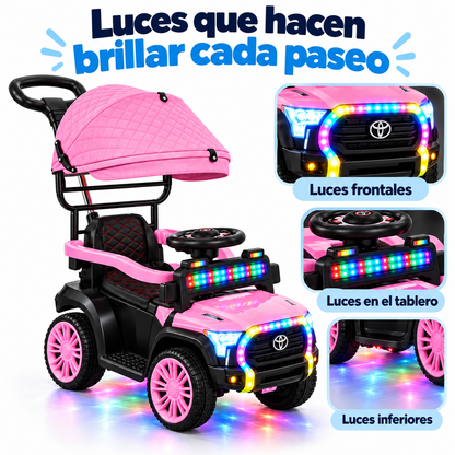 Carro Eléctrico Toyota , Con Guía, 2 Motores, Control Remoto, Llantas En Goma Y Asiento En Cuero