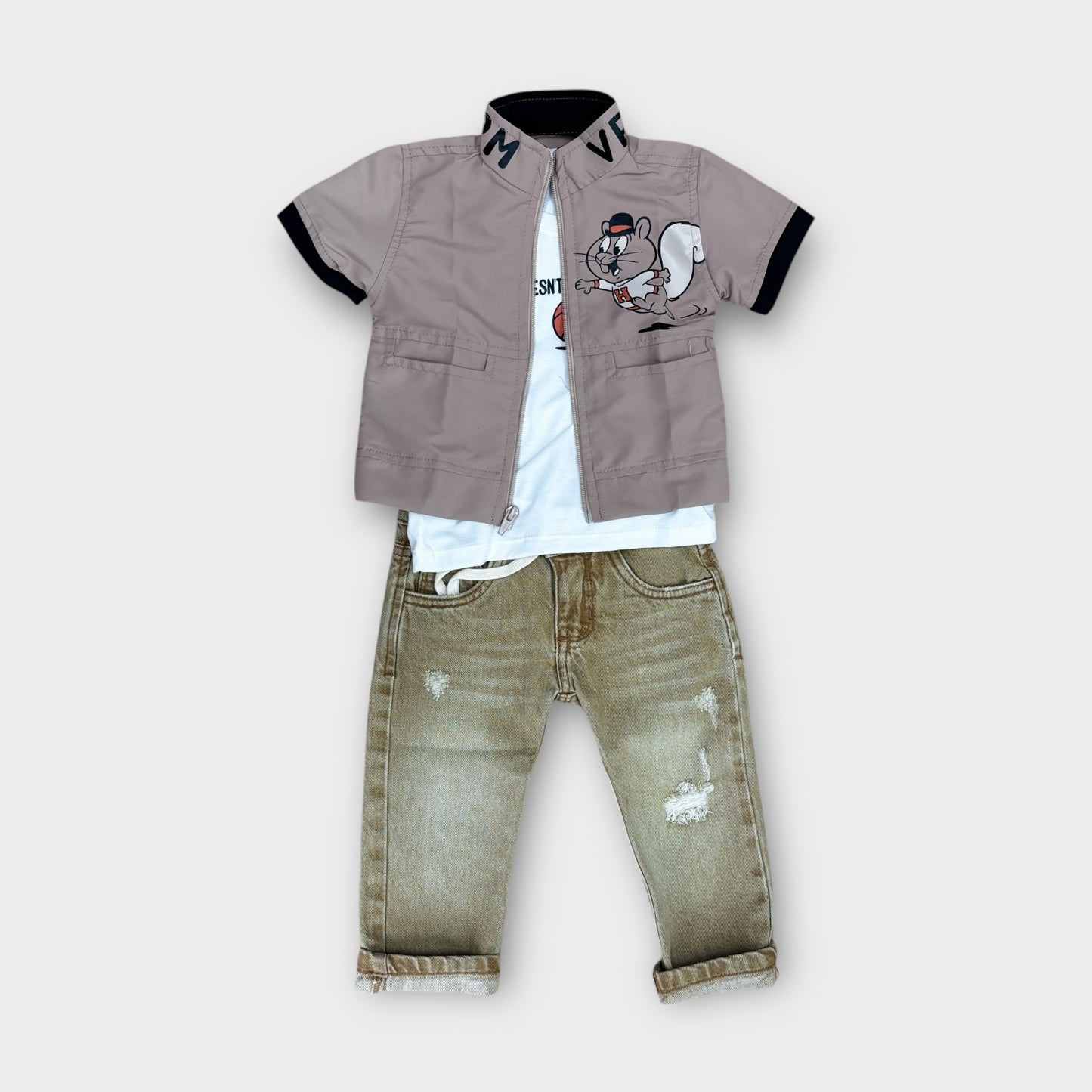 Conjunto 3 Piezas Rompe Vientos Beige