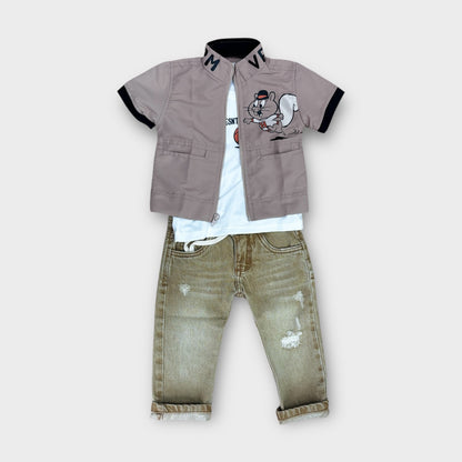 Conjunto 3 Piezas Rompe Vientos Beige