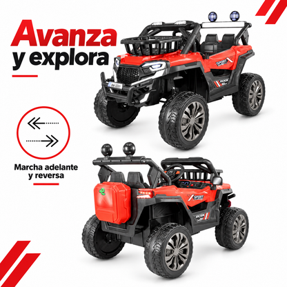 Carro Eléctrico Infantil Prinsel Super Trail 12V Rojo con Control Remoto | Con Llantas En Goma