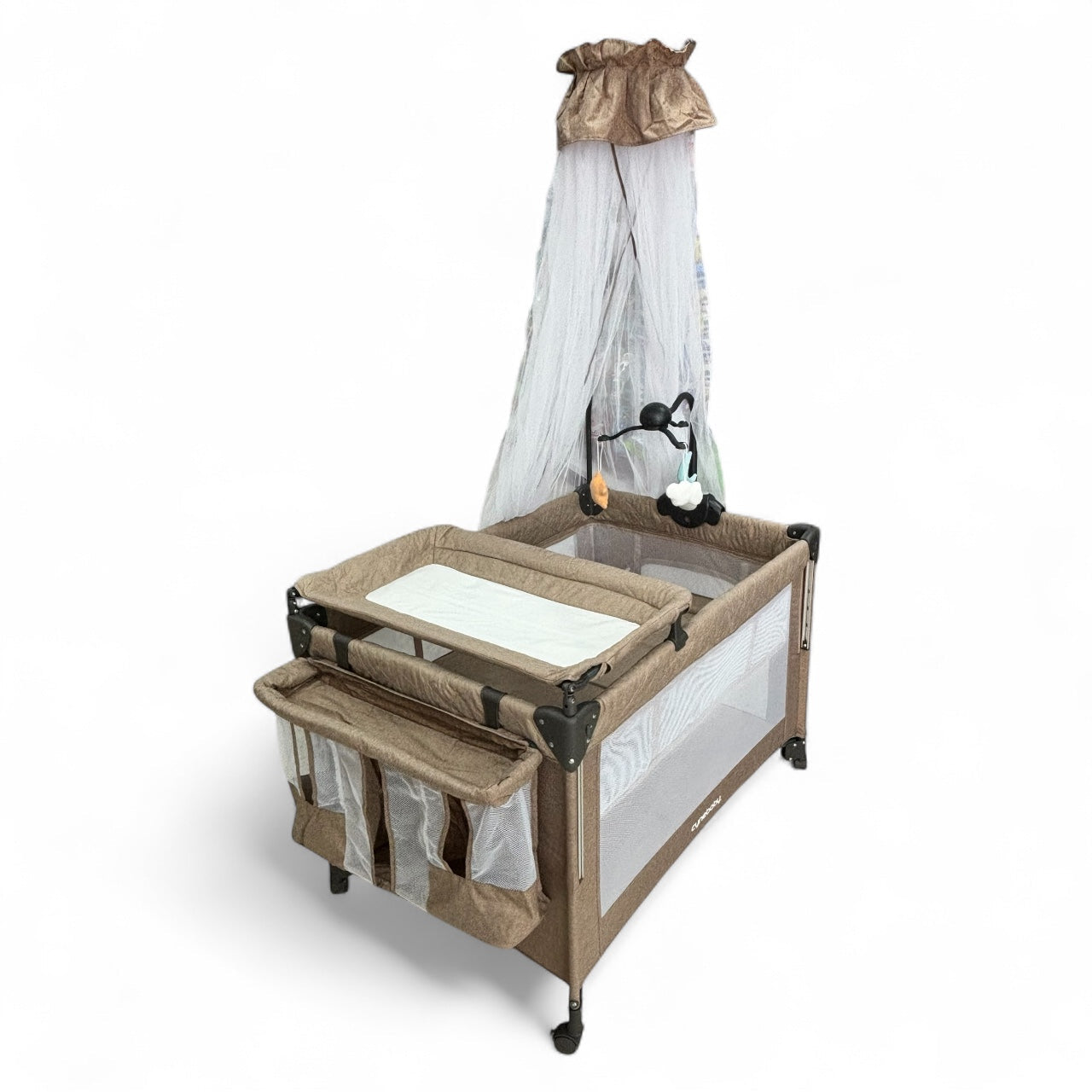 Corral Cuna Colecho Zafiro Deluxe Con Organizador, Móvil musical Electrico y Mecedoras