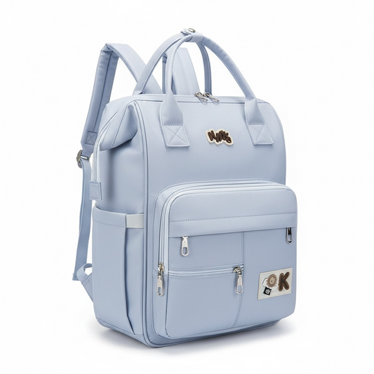 Pañalera Mochila Unicolor con Bolsillo Térmico