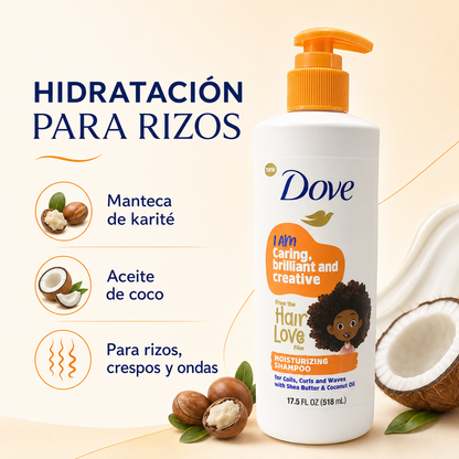 Shampoo Hidratante Dove Hair Love para Rizos 518 ml