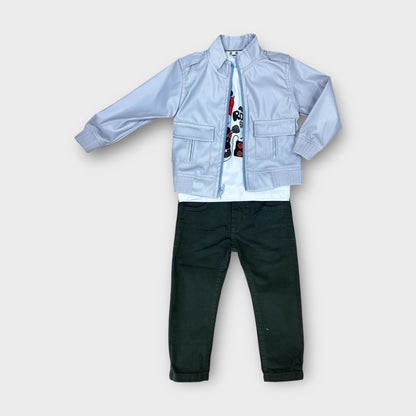 Conjunto 3 Piezas Chaqueta en Cuero