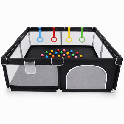 Corral de Juegos Grande 2,00 × 1,80 m con 30 Pelota y 4 Agarraderas