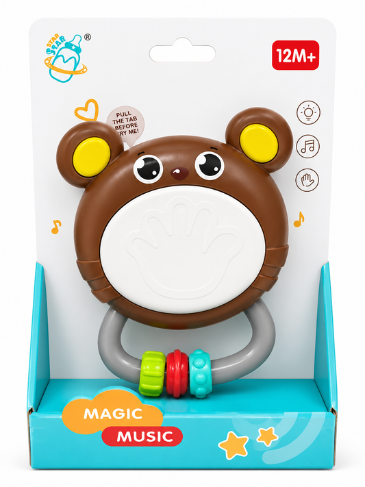 Sonajero Musical Interactivo para Bebés – Oso Educativo con Luces y Sonidos