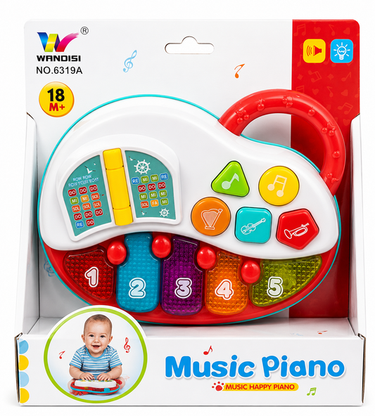 Piano Musical Educativo para Bebés con Luces, Sonidos y Teclas Interactivas