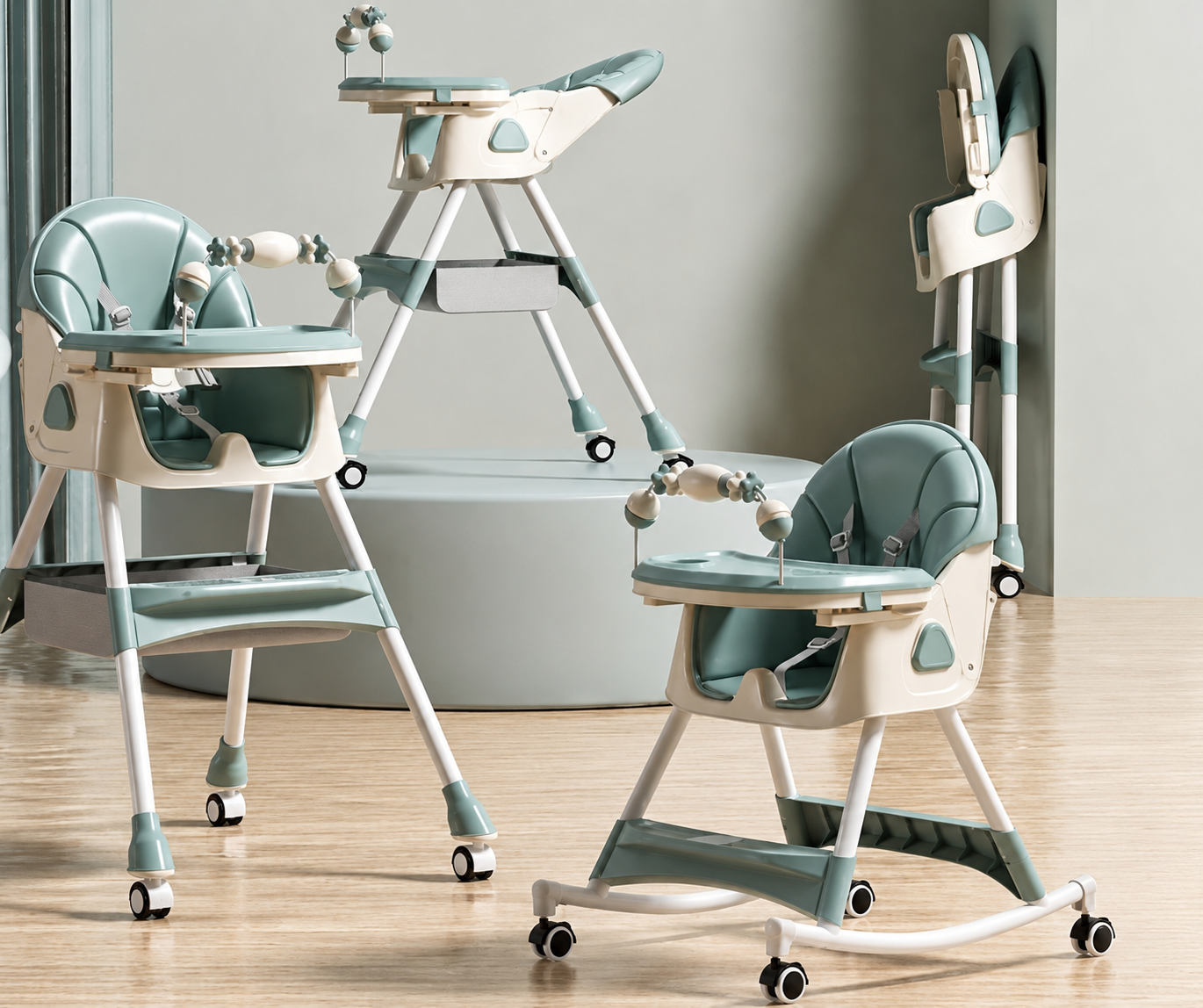 Silla Comedor- Mecedora Multifuncional 4 en 1 para Bebé M42