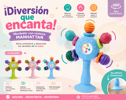 Mordedor Sonajero con Ventosa Manhattan 360°