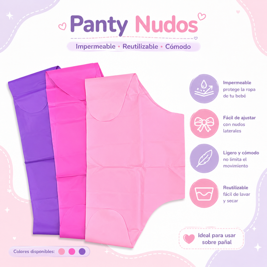 Panty Plástico con Nudos para Bebé x 3 – Impermeable y Reutilizable