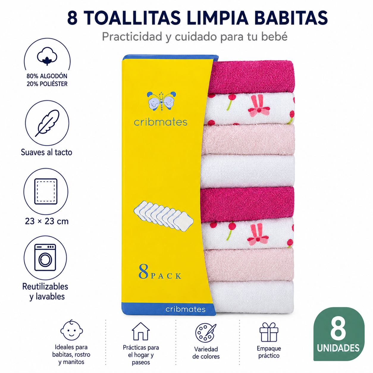 Toallitas Limpia Babitas para Bebé x8 | Cribmates