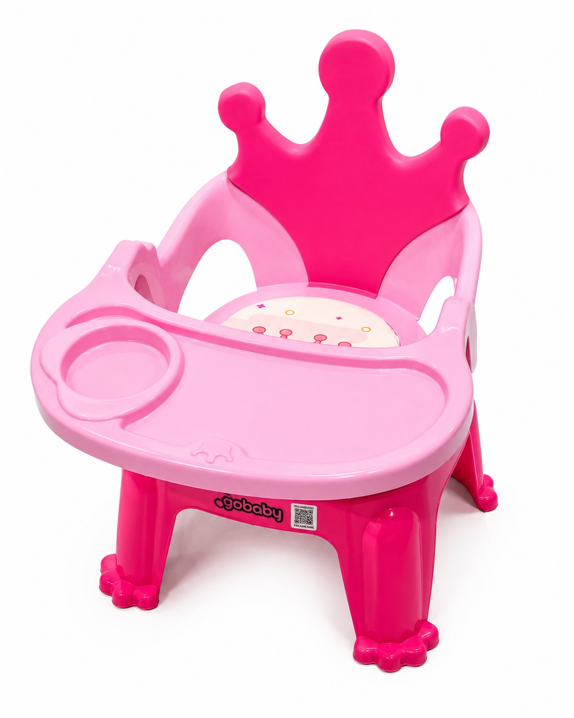 Silla Comedor Infantil con Bandeja Desmontable – Diseño Corona