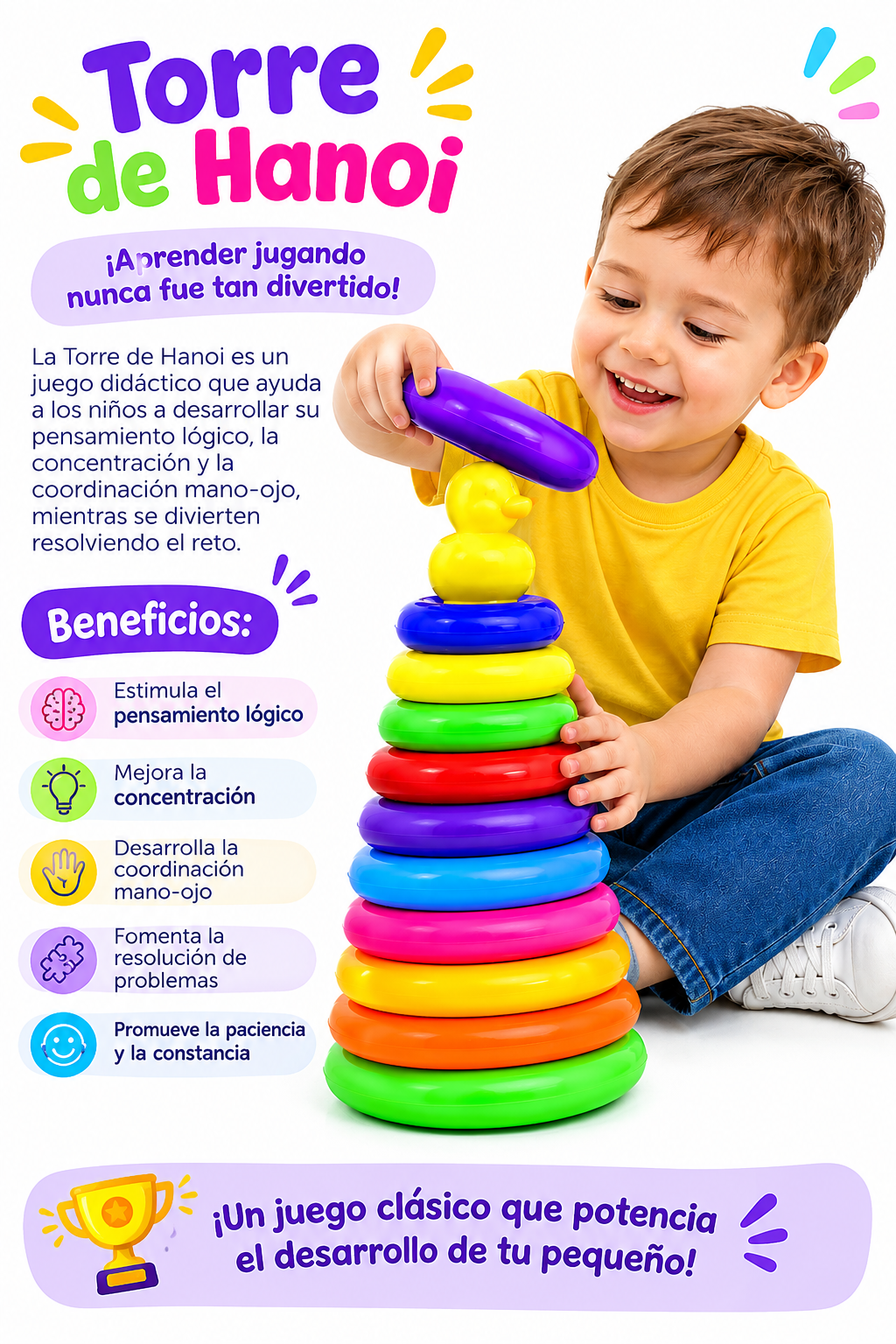 Torre de Hanoi Didáctica Infantil