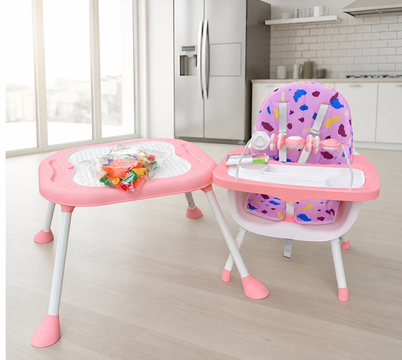 Silla Comedor 6 en 1 Multifuncional Escritorio Con Fichas Lego ANS 908