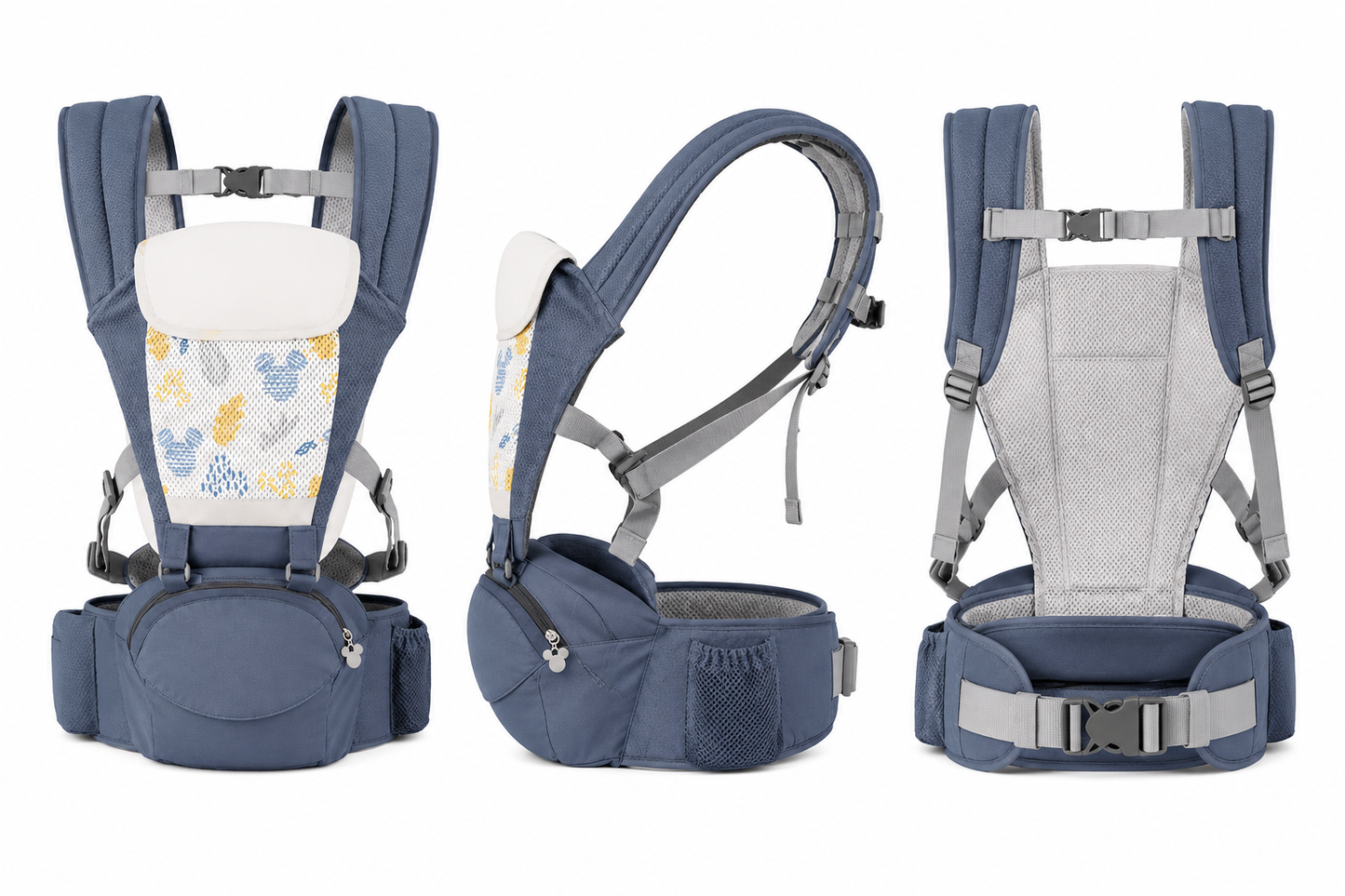 Cargador Ergonómico 6 en 1 Premium con Asiento de Cadera y Almacenamiento- Disney