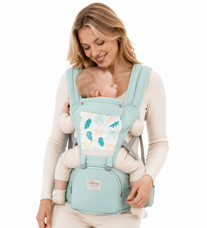 Cargador Ergonómico 6 en 1 Premium con Asiento de Cadera y Almacenamiento- Disney