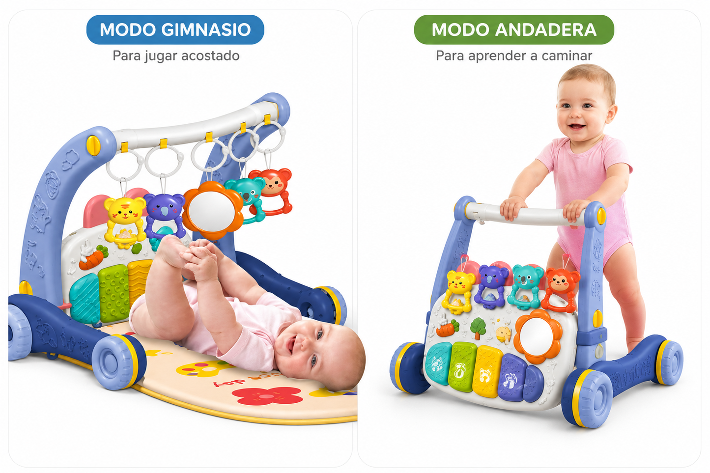 Andador/Gimnasio de Actividades Musical 3 en 1 para Bebés