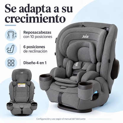 Silla de carro para bebé Joie Saffron SI 4 en 1 – Thunder Premium Dese Recién Nacido Hasta 54 Kilos