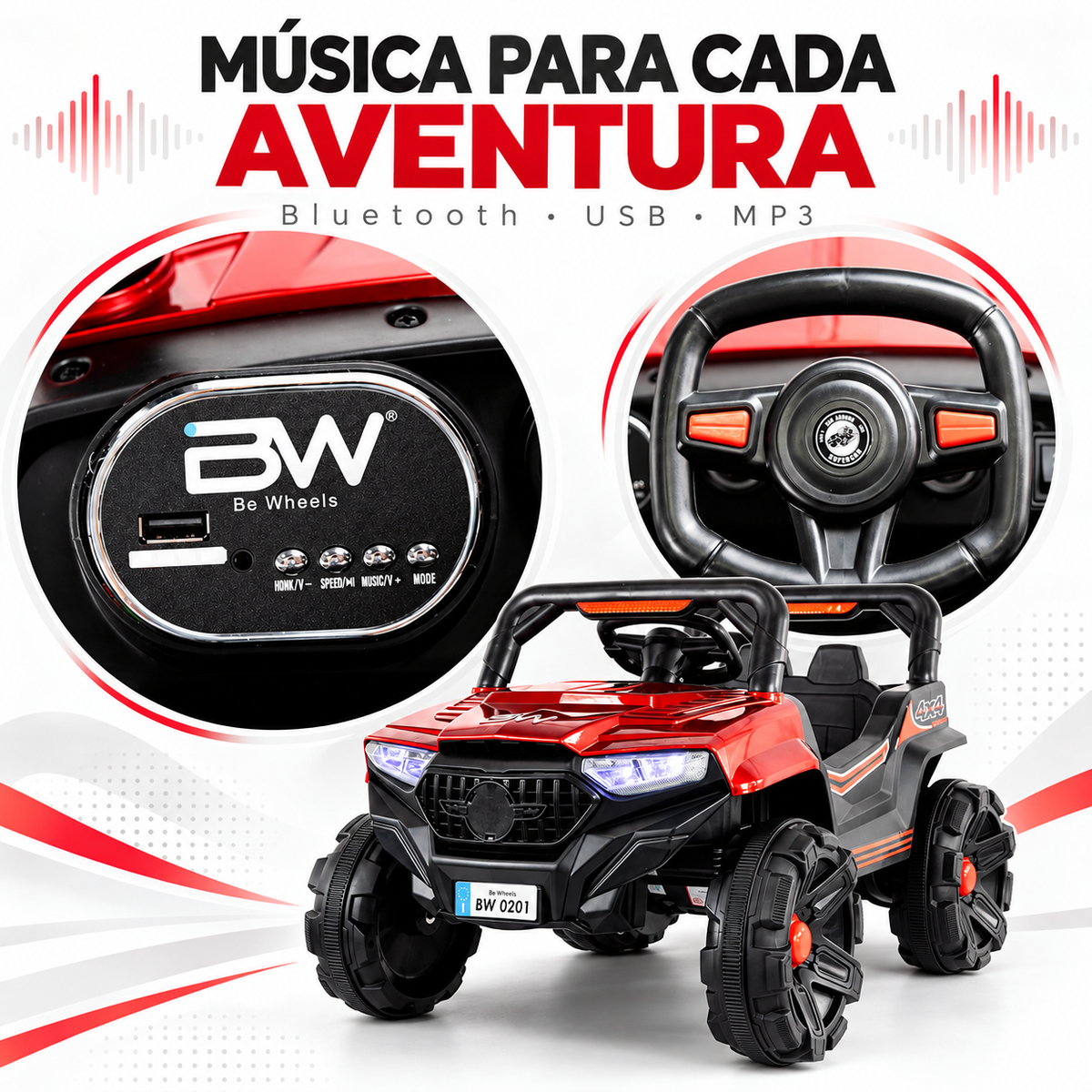 Carro Electrico Sahara Lx 12 V Con Control Remoto Rojo Marca Prinsel