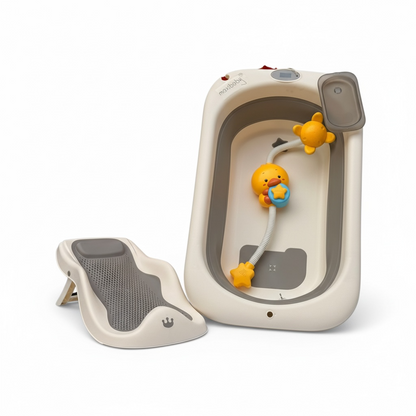 Combo Bañera Plegable, Extra Grande Con Soporte En Silicona y Ducha Eléctrica