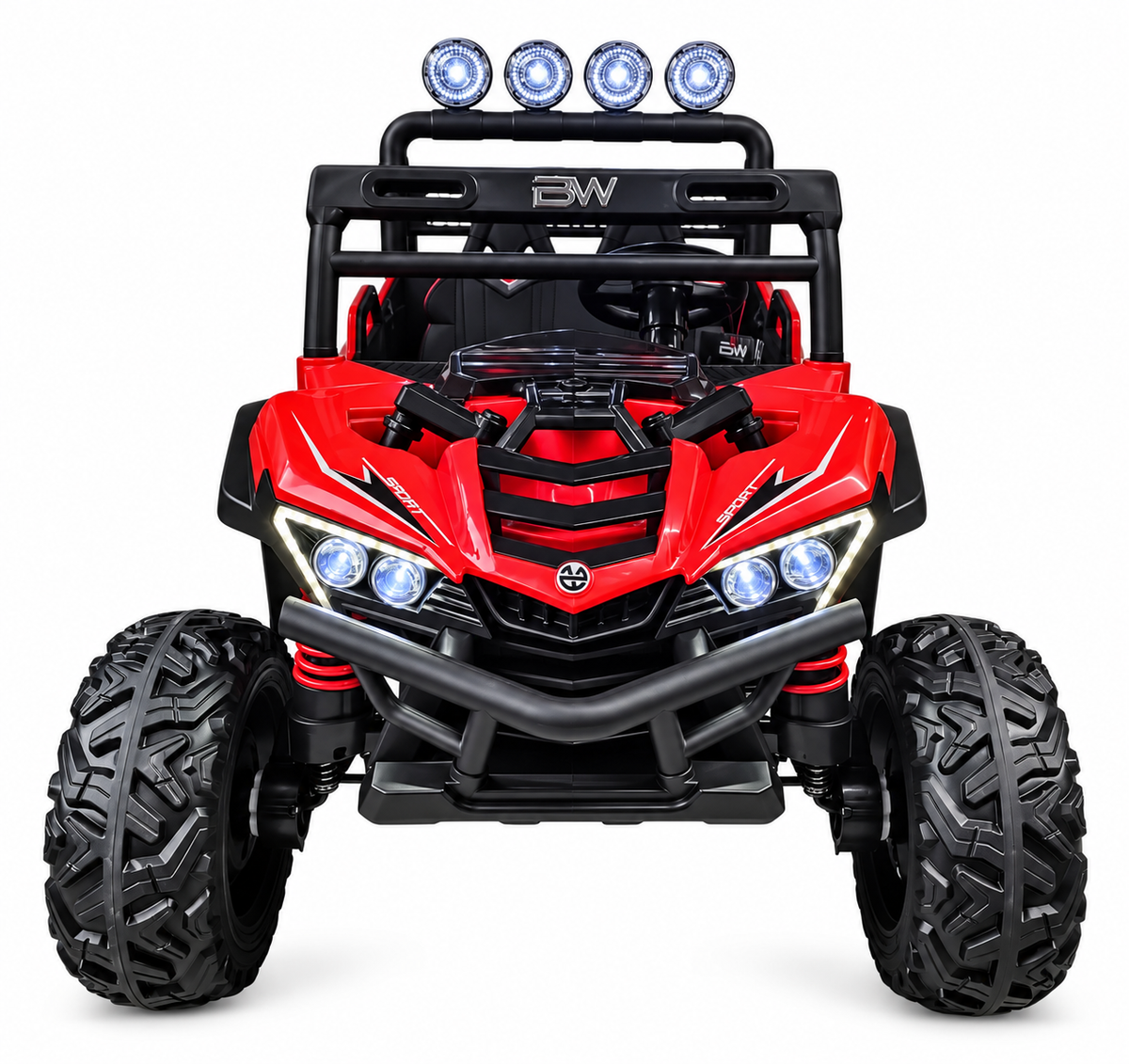 Carro eléctrico infantil Prinsel Distroyer 12V rojo con 4 motores y control Remoto De Dos Puestos