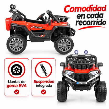 Carro Eléctrico Infantil Prinsel Super Trail 12V Rojo con Control Remoto | Con Llantas En Goma
