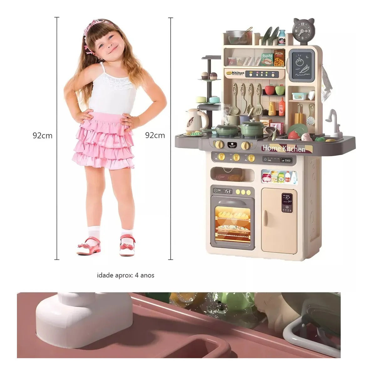 Cocina Infantil 87 Piezas Con Llave De Agua