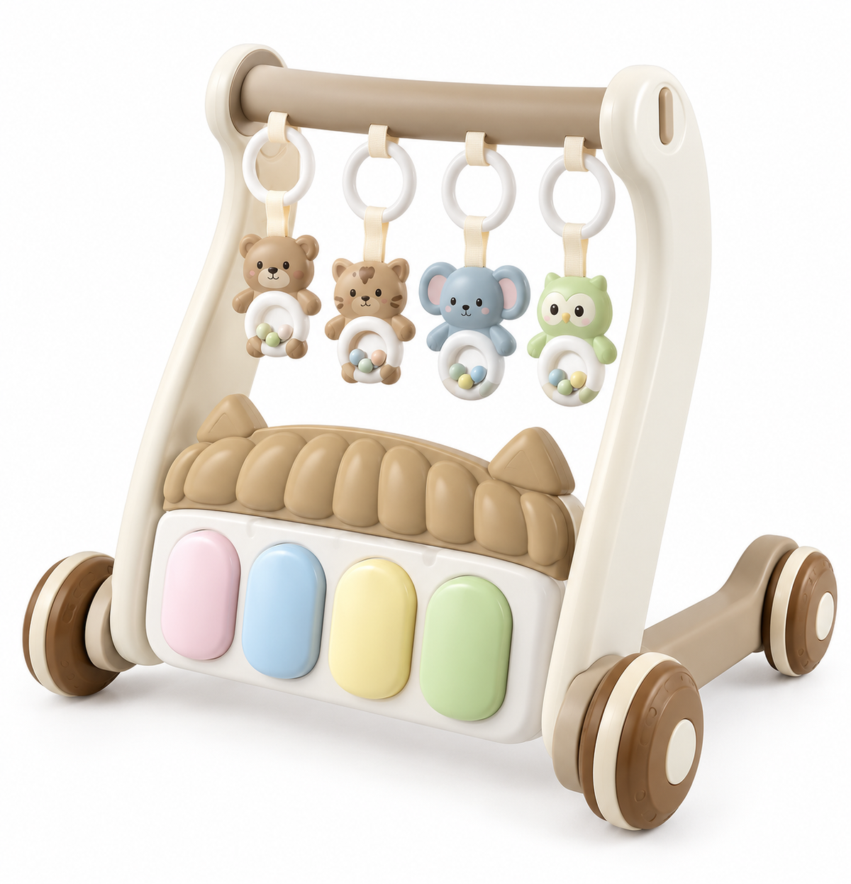 🎹 Gimnasio musical y caminador 2 en 1 — Beige