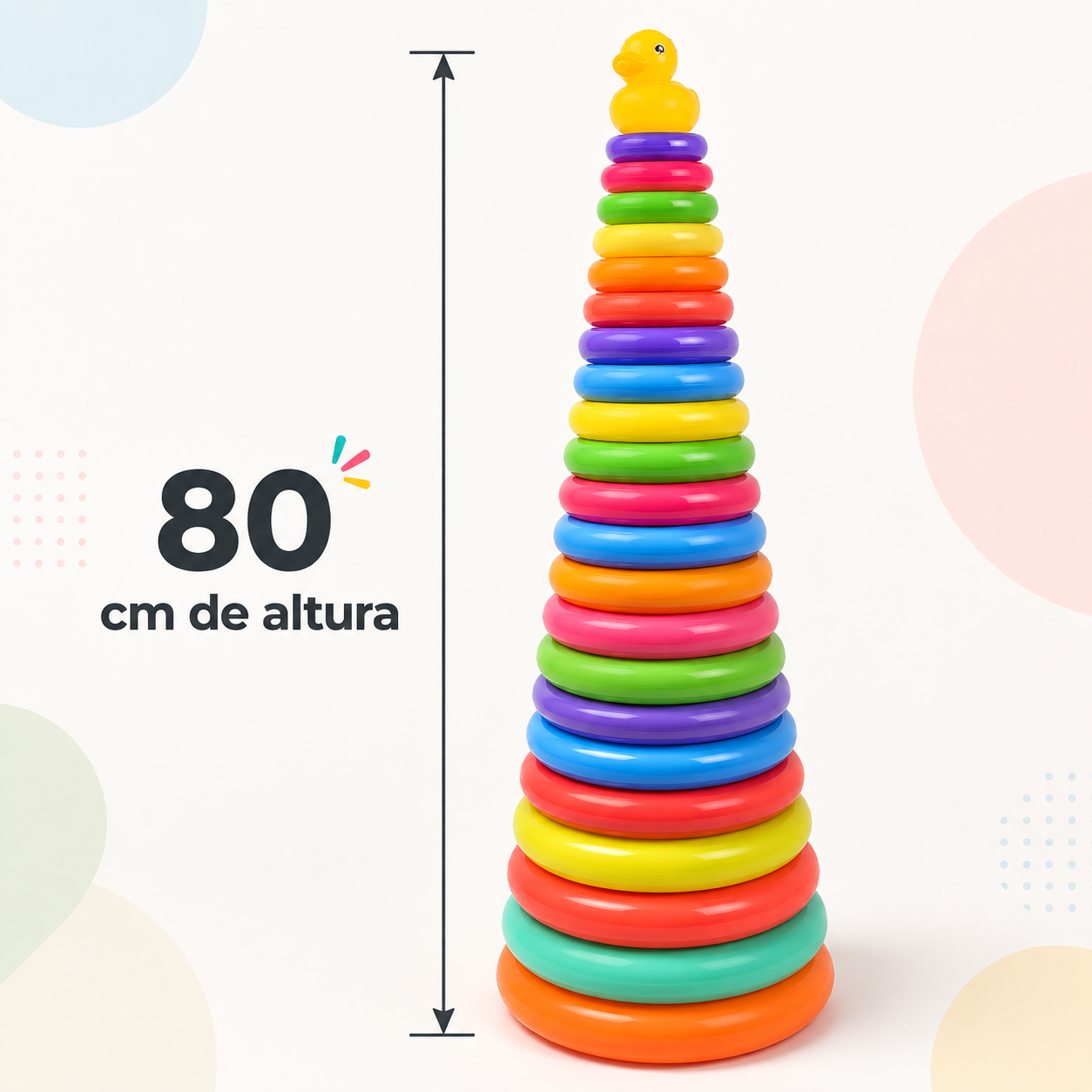 Torre de Aros Apilables Gigante 80 cm con Patito