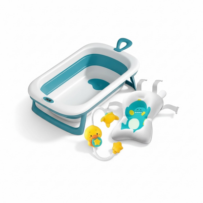 Combo Bañera Plegable, Espuma y Ducha Eléctrica