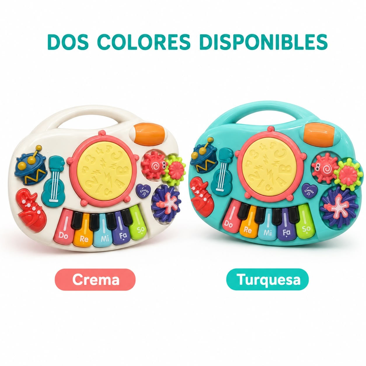 Teclado Musical Infantil CY-7073B con 5 Teclas, Sonidos, Melodías y Luces – Juguete de Actividades para Niños de 3 Años en Adelante