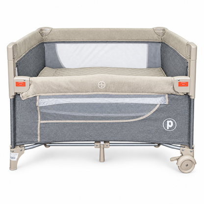 Cuna Corral Colecho Priori Madison  Plus Con Cambiador y Mosquitero Tela En Lino Premium