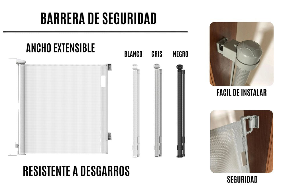 Barrera Puerta Retráctil Seguridad Para Bebes Niños