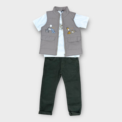 Conjunto 3 Piezas Chaleco Beige