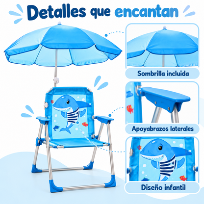 Silla Infantil Plegable con Sombrilla para Playa y Camping – 5 Diseños