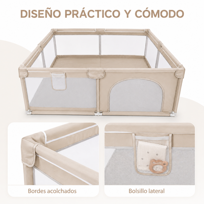 Corral de Juegos Grande 2,00 × 1,80 m con 30 Pelotas Bebesu