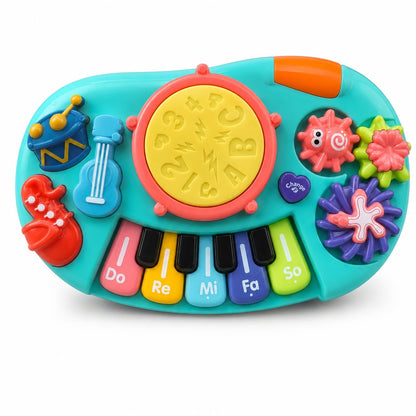 Teclado Musical Infantil CY-7073B con 5 Teclas, Sonidos, Melodías y Luces – Juguete de Actividades para Niños de 3 Años en Adelante