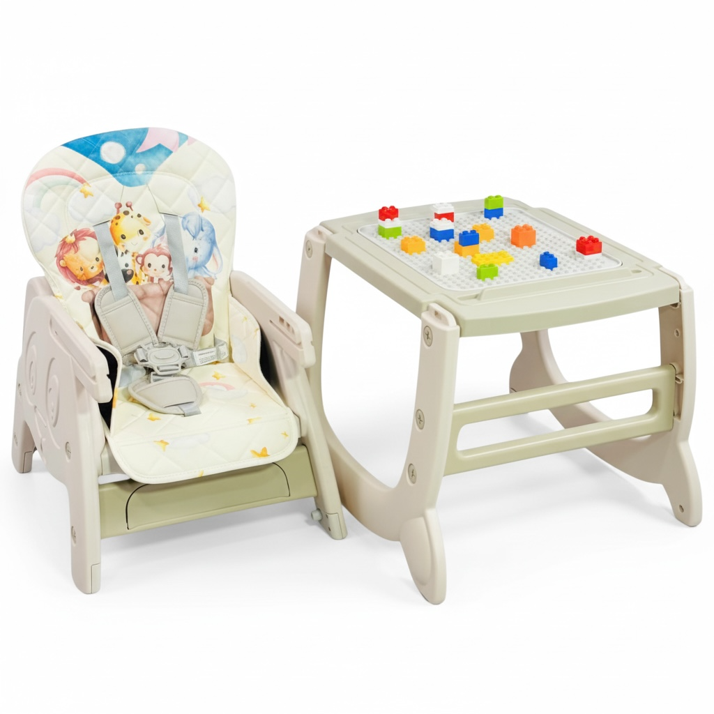 Silla Comedor Escritorio Winnieh Con LEGO, Telas En Cuero, Con Cancha y Plato Incluido
