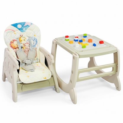 Silla Comedor Escritorio Winnieh Con LEGO, Telas En Cuero, Con Cancha y Plato Incluido