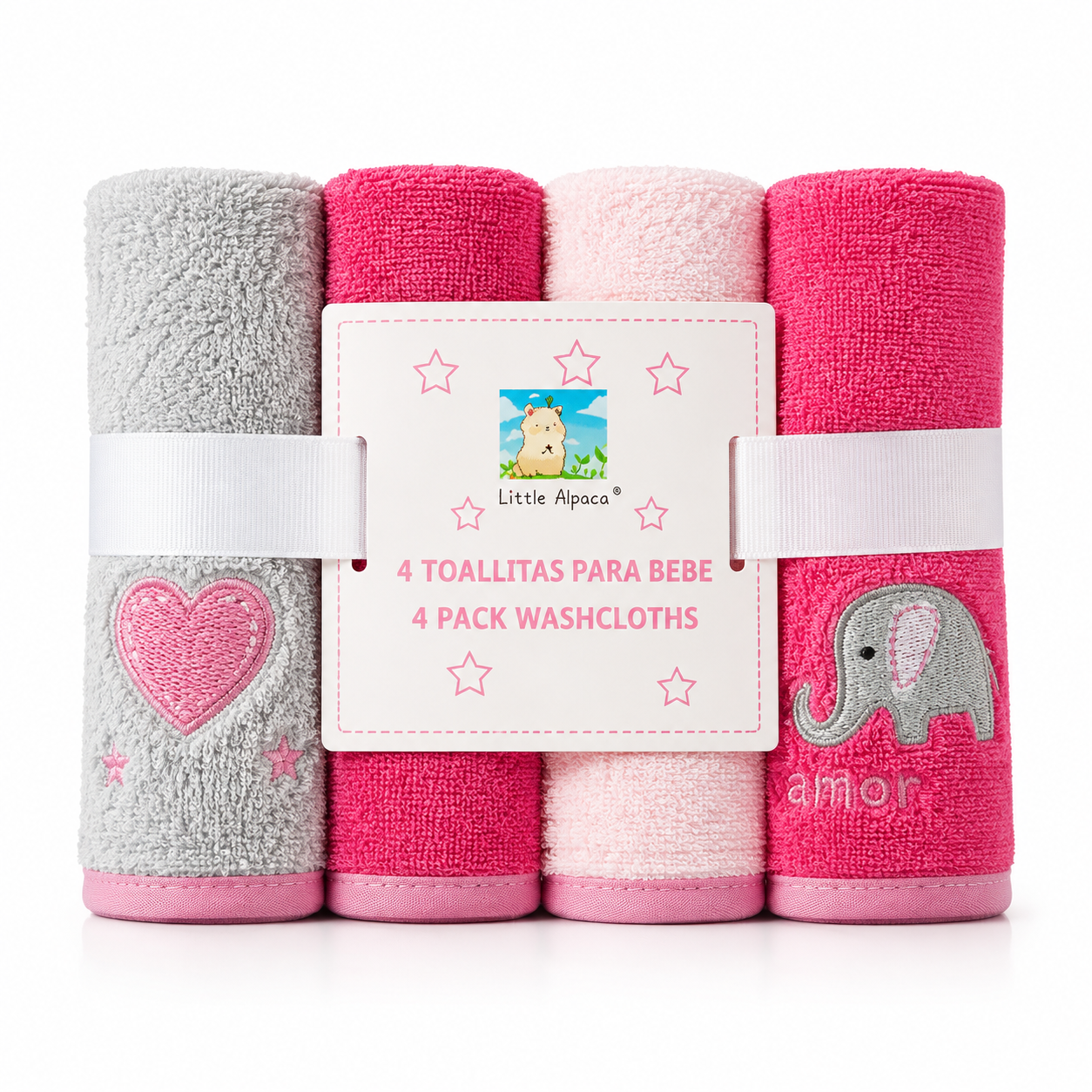 Toallitas Limpia Babitas para Bebé x4 | 100% Algodón | Little Alpaca
