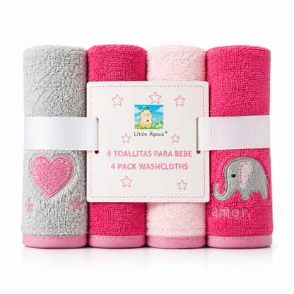 Toallitas Limpia Babitas para Bebé x4 | 100% Algodón | Little Alpaca