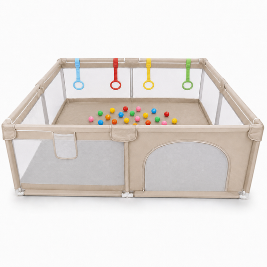 Corral de Juegos Grande 2,00 × 1,80 m con 30 Pelota y 4 Agarraderas