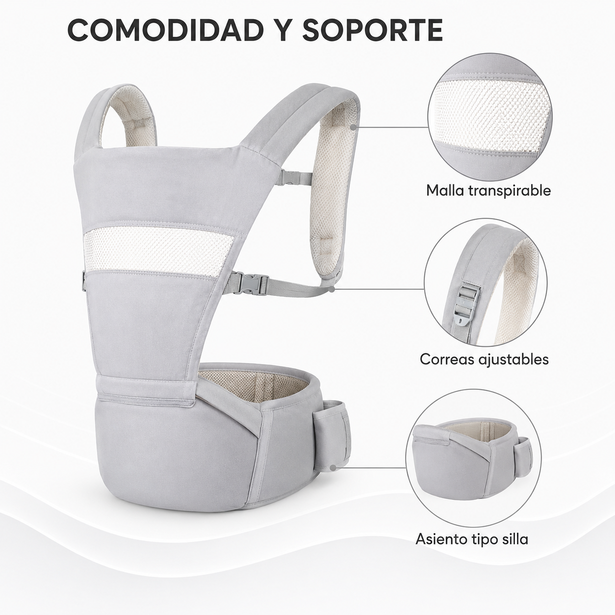 Cargador Ergonómico para Bebé con Asiento Premium