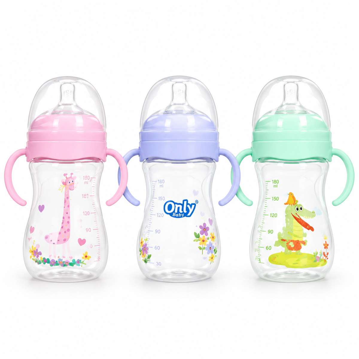 Biberón Only Baby con agarradores — 180 ml / 6 oz